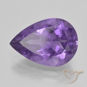 Ametista Viola medio naturale da 4.38 ct, Forma a pera, VS