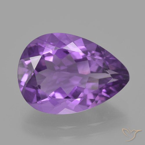 4.59ct Naturale viola vivido Ametista, Forma a pera, VVS