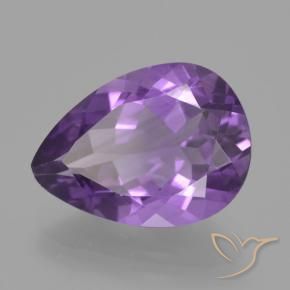 Ametista viola vivido naturale da 4.59 ct, Forma a pera, VVS