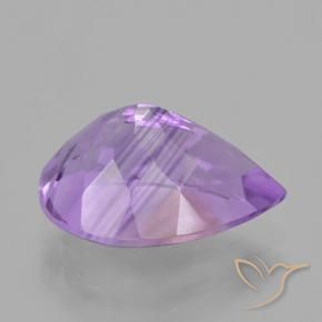 Ametista Viola violaceo intenso naturale da 5.09 ct, Forma a pera, VS