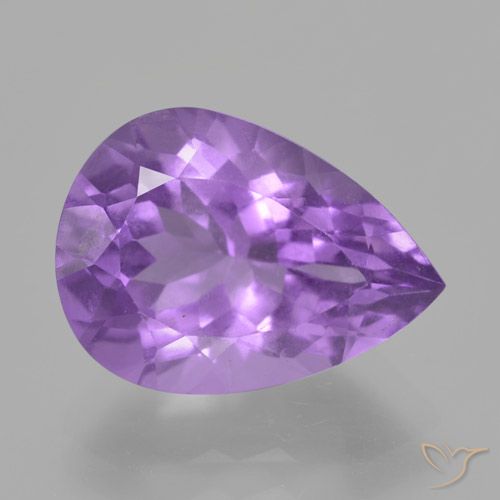 4.81ct Naturale violaceo Ametista, Forma a pera, VS
