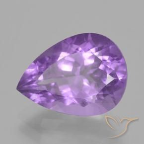 Ametista violaceo naturale da 4.81 ct, Forma a pera, VS