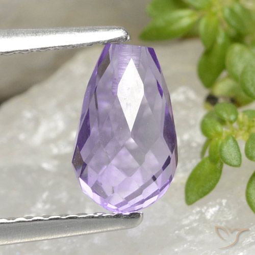1.42ct Naturale Viola chiaro Ametista, Taglio briolette, VVS-VS