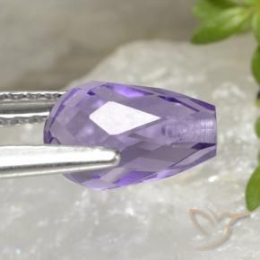 Ametista Viola chiaro naturale da 1.42 ct, Taglio briolette, VVS-VS