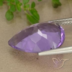 Ametista Viola medio naturale da 6.41 ct, Forma a pera, VS