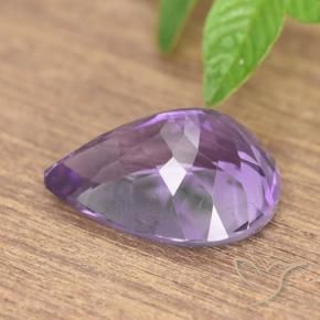 Ametista Viola violaceo intenso naturale da 7.19 ct, Forma a pera, VS
