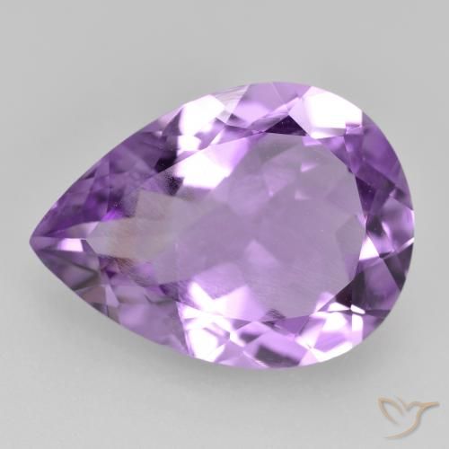 6.47ct Naturale Viola tendente al rosa Ametista, Forma a pera, VS