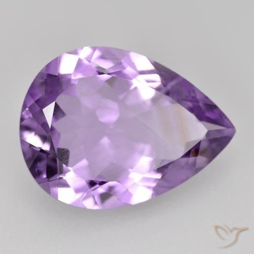 Ametista Viola tendente al rosa naturale da 6.47 ct, Forma a pera, VS