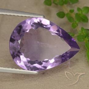 Ametista Viola violaceo medio-chiaro naturale da 5.84 ct, Forma a pera, VS
