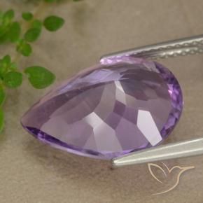 Ametista Viola violaceo medio-chiaro naturale da 5.84 ct, Forma a pera, VS