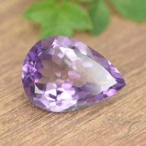 Ametista Viola medio naturale da 7.16 ct, Forma a pera, VS