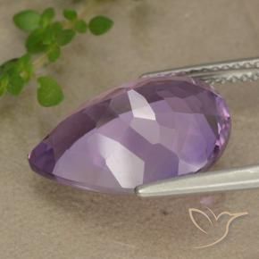 Ametista Viola violaceo medio-scuro naturale da 6.78 ct, Forma a pera, VS