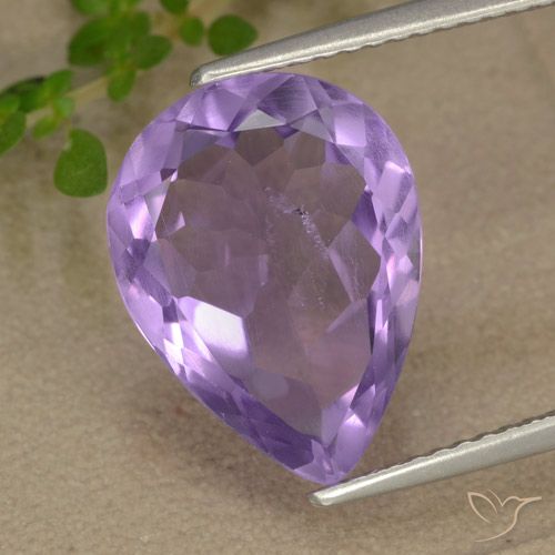 Ametista Viola Iris Rosato naturale da 4.72 ct, Forma a pera, VS