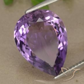 Ametista Viola violaceo medio naturale da 7.62 ct, Forma a pera, VS
