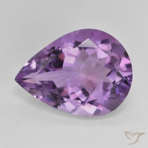 6.68ct Naturale Medium Light Purplish-Violet Ametista, Forma a pera, VVS-VS