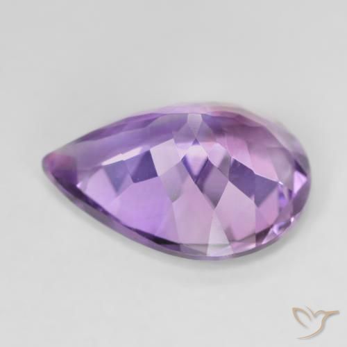 Ametista Medium Light Purplish-Violet naturale da 6.68 ct, Forma a pera, VVS-VS