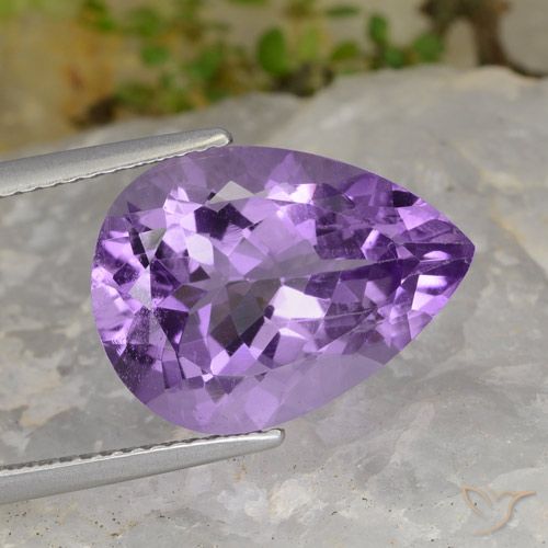 7.21ct Naturale Viola medio Ametista, Forma a pera, VS