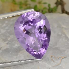 Ametista Viola medio naturale da 7.21 ct, Forma a pera, VS