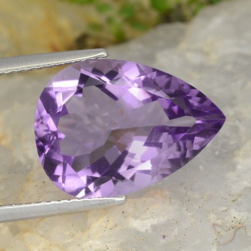 6.37ct Naturale Melanzane Viola Ametista, Forma a pera, VS