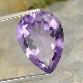 Ametista Melanzane Viola naturale da 6.37 ct, Forma a pera, VS
