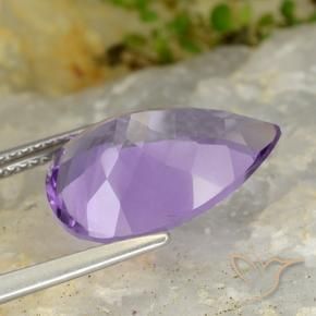 Ametista Melanzane Viola naturale da 6.37 ct, Forma a pera, VS