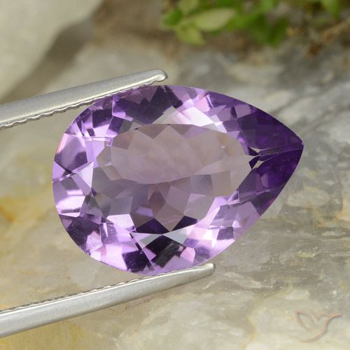 5.78ct Naturale Melanzane Viola Ametista, Forma a pera, VVS-VS