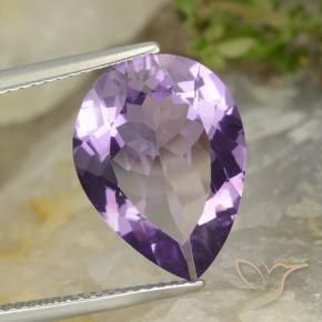 Ametista Melanzane Viola naturale da 5.78 ct, Forma a pera, VVS-VS
