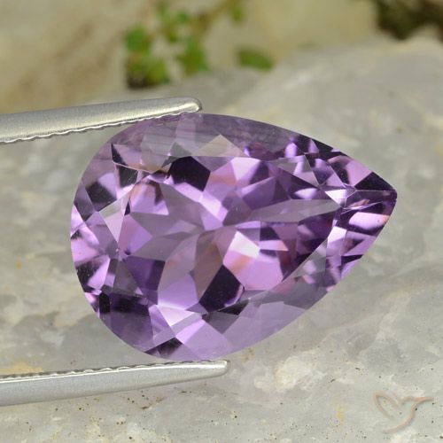7.03ct Naturale Viola medio Ametista, Forma a pera, VVS-VS