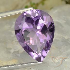 Ametista Viola medio naturale da 7.03 ct, Forma a pera, VVS-VS