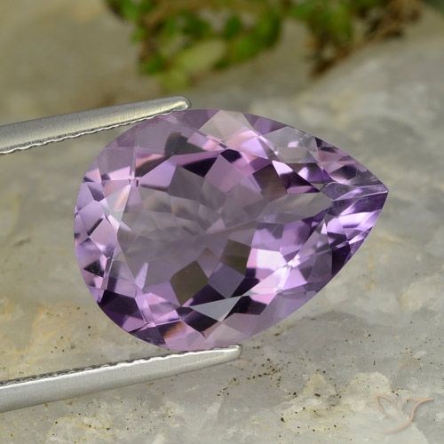 6.79ct Naturale Viola medio Ametista, Forma a pera, VVS-VS