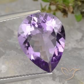 Ametista Melanzane Viola naturale da 6.54 ct, Forma a pera, VVS-VS