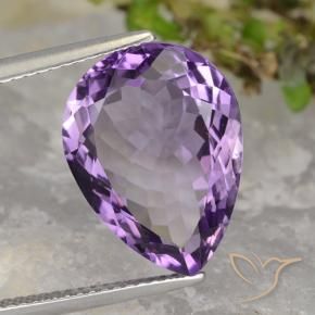 Ametista Viola violaceo medio-chiaro naturale da 7.48 ct, Forma a pera, VVS-VS