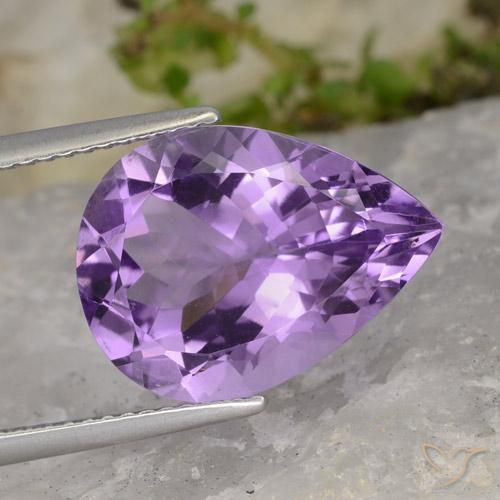 7.09ct Naturale violaceo Ametista, Forma a pera, VS