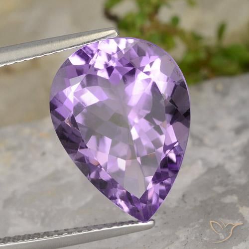 Ametista violaceo naturale da 7.09 ct, Forma a pera, VS