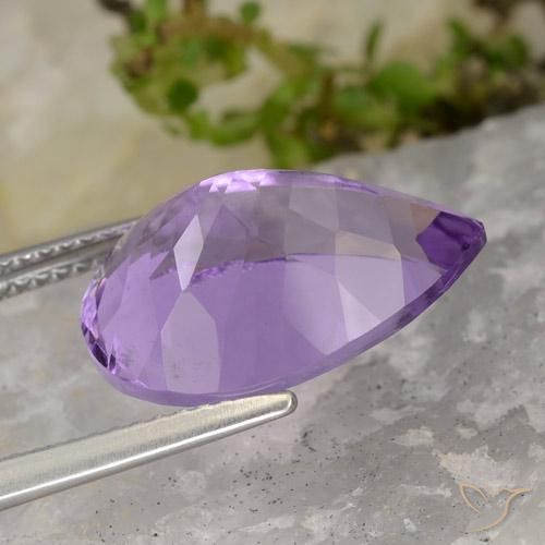 Ametista violaceo naturale da 7.09 ct, Forma a pera, VS