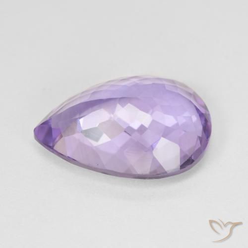 Ametista Viola medio naturale da 6.93 ct, Forma a pera, VVS-VS