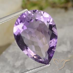 Ametista Viola violaceo medio-chiaro naturale da 6.94 ct, Forma a pera, VVS-VS