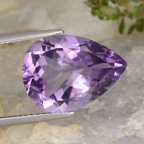 6.77ct Naturale violaceo Ametista, Forma a pera, VS