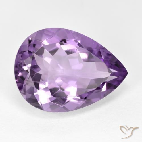 7.32ct Naturale Viola violaceo medio-chiaro Ametista, Forma a pera, VVS-VS