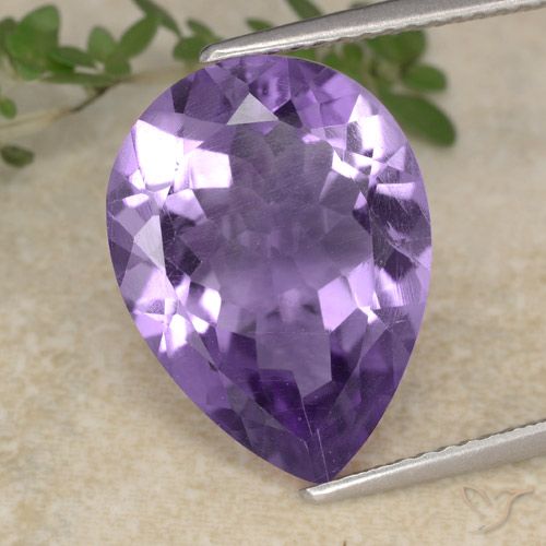 6.32ct Naturale Viola scuro Ametista, Forma a pera, VS