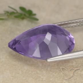 Ametista Viola scuro naturale da 6.32 ct, Forma a pera, VS