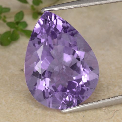 7.18ct Naturale Viola medio Ametista, Forma a pera, VS
