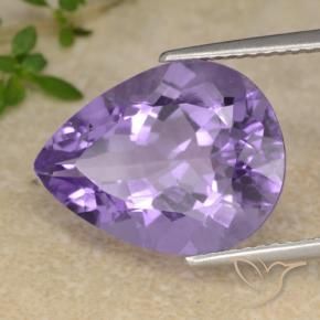 Ametista Viola medio naturale da 7.18 ct, Forma a pera, VS