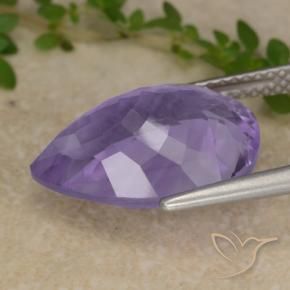 Ametista Viola medio naturale da 6.59 ct, Forma a pera, VS