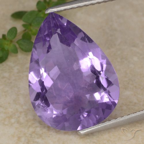 6.51ct Naturale Melanzane Viola Ametista, Forma a pera, VS