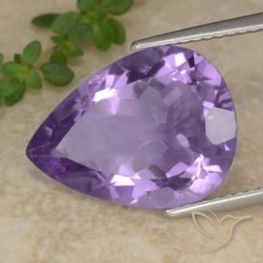 Ametista Melanzane Viola naturale da 6.51 ct, Forma a pera, VS