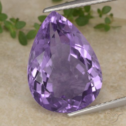 7.00ct Naturale Viola medio Ametista, Forma a pera, VVS-VS