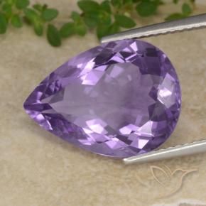 Ametista Viola medio naturale da 7.00 ct, Forma a pera, VVS-VS