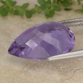 Ametista Viola medio naturale da 7.00 ct, Forma a pera, VVS-VS