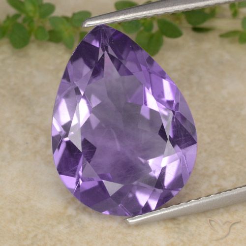 6.19ct Naturale Viola medio Ametista, Forma a pera, VS